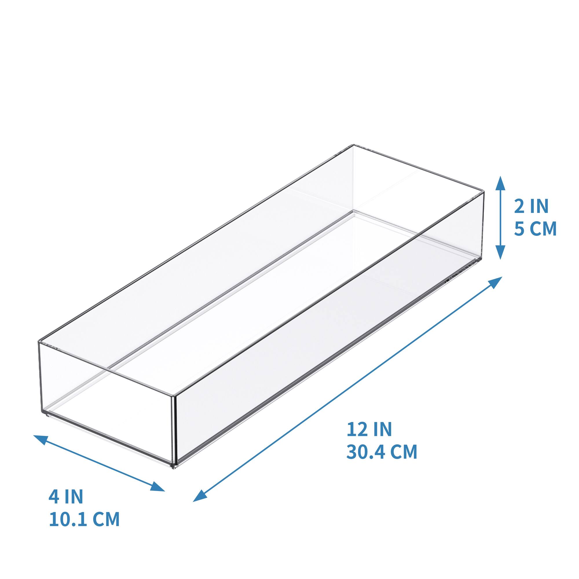 24 Pack: 12" x 4" Clear Stacking Storage Tray by Simply Tidy™